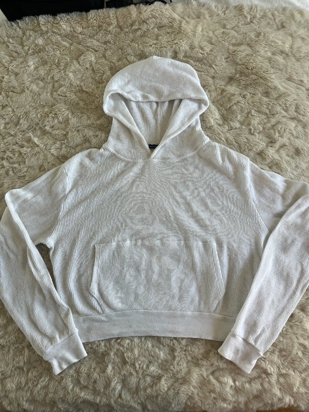 Brandy Melville White Waffle Hoodie